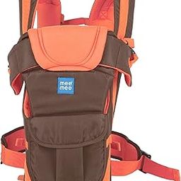 Mee Mee Comfy New Born Baby Carrier With 4 Baby carrying Modes Lightweight & Adjustable | Neck Support Baby Sling Carrier with Padded waist Support and shoulder support straps | safety buckle for 0 to 3 Years (Orange Black)-20
