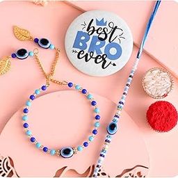 ascension Evil Eye Couple Bracelet Rakhi Set For Bhaiya Bhabhi Raksha Bandhan Rakhi Bracelet Set for Brother Bhaiya Bhabhi Rakhi with Roli Tilak & Pack Best Brother Fridge Magnet-45