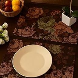 Weave India Cotton Jacquard Floral Placemats Set | 13x19 Inches | Elegant Rose Design | Heat Resistant Dining Table Mats | Decorative Table Linen for Home & Kitchen (Multicolor) (Pack of 2)-image-25