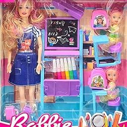 EUPHORIA Toys Folding Hands Teacher Doll Toy Character Playset with 2 Baby Doll Play Set for Kids Girls Dolls Set-image-15