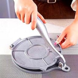 Tortilla Press Aluminum Alloy Tortilla Press Flapjack Machine Crepe Machine Pancake maker cast aluminum tortillas homemade pancakes (Sliver)-image-54