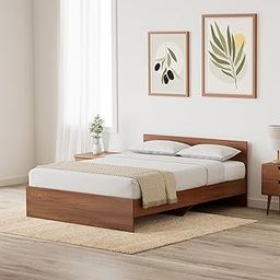 Amazon Brand - Solimo Medusa Engineered Wood Queen Bed (Walnut Finish)-20