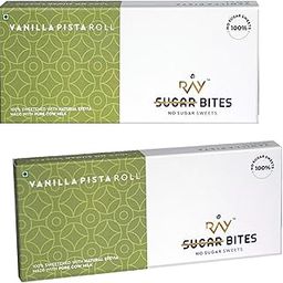 LB RAY No Sugar Bites Vanilla Pista Roll - 100% Sugar Free Sweets (Pack of 2 - 400 grams)-image-10