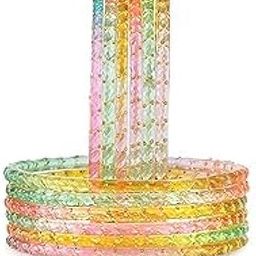 Crown Export Plain and Glossy Finished Raindrop Glass Bangle Set For Women and Girls - Pack of 12-11