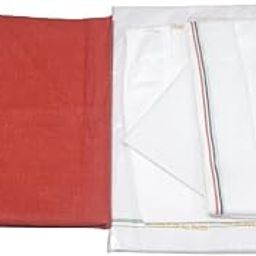 Pure Cotton Men's 5 - Piece Pandit Dhoti Kurta Set | Premium Cotton Material | Dhoti,Unstitched Kurta, Gamcha, Vest, Hanky.-image-56