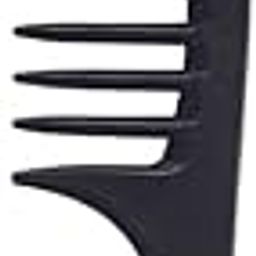FOLELLO - Professional Carbon Fiber Comb with Handle - Ergonomic Grip - Chemical & Heat Resistant Sleek Round Tooth Black Salon Style Comb - 205x43x7mm-22