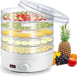 Food Dehydrator Machine, Electric Fruit Dryer 5 Trays Adjustable Temperature Control with Roll Up and Mesh Tray, Dehydrators for Food and Jerky Meat Herbs Spice Vegetable Snacks Dog Treats-4