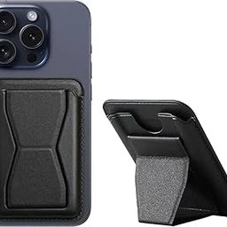 APP DROID Magnetic Wallet, Compatible with MagSafe Wallet, with Adjustable Stand, for iPhone 16/15/14/13/12 Series, Not for 13/12 Mini, 3 Card Holder, Vegan Leather, (Black)-image-78