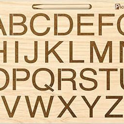 Picrazee Educational Wooden Tracing Board for Kids | Handwriting and Learning Slates for Children (Capital Alphabet)-11