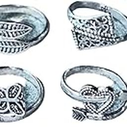 Women & Girls Metal Fancy Glossy finish Toe Ring Adjustable Bichiya/Leg Finger Ring-Combo-4 (A_C_P_110810_Silver)-image-63