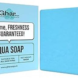 Ghar Soaps Aqua Cool Soap Bar for fresh, soft, and hydrated Skin Made With Vitamin E, Coconut Oil & Aloe Vera | Paraben-Free | Ideal for Men & Women | For All Skin Types Face And Body (100 gm)-picture-15