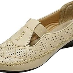 Women's Comfortable & Fashionable Artificial Leather Beige Heel Balerinas-image-23