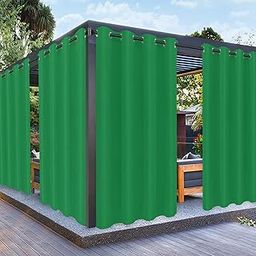 Outdoor Curtains for Patio Waterproof – Weatherproof, UV and Fade Resistant Outside Curtains for Gazebo, Front Porch, Pergola, Sun Blocking Privacy Curtain, 52 x 84 inch, 1 Panel, Green-image-23