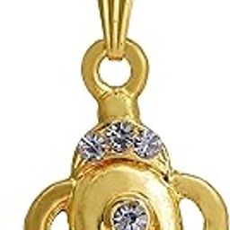 Missmister Gold plated Brass, Rudraksh CZ Ganesh, Ganpati Pendant Men women Hindu God pendant necklace jewellery (MM1008PCKL)-image-67