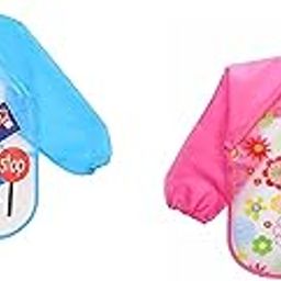 MOMISY Waterproof Smock Painting Apron for Kids Full Sleeve Feeding Bib for Babies Cartoon Animal Art for Infants Toddler Boys Girls-picture-29