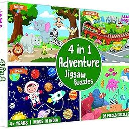 Amazon Brand - Jam & Honey 4 in 1 Adventure - Puzzles for Kids | 35-Piece Puzzles | Educational Toy for Cognitive Development | Vibrant Colors-15