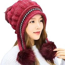 Women Winter Beanie | Warm Knit Beanie for Women | Stylish Winter Hat for Women | Fleece-Lined Beanie |Women’s Pom-Pom Beanie, Ladies’ Outdoor Beanie-image-96
