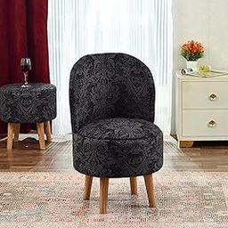 NACIA Ottoman Chair Pouffes Stool for Living Room Mudda Sitting Furniture Footrest Seat Pouffe Puffy Foam Stool Printed Pouffes for Sitting Foot Rest, (18x32 Inch, Black)-image-39