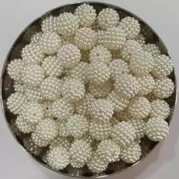 Get-Set-Go! 200 pcs 12mm WHITE/Creamy White Color Dotted Pearl/Angura Moti Beads for jewelry Making, Arts & Crafts & Decoratives (12mmDotted-White)-image-15