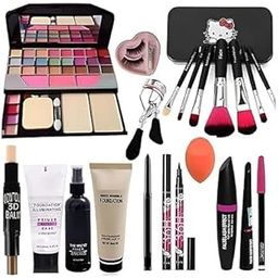 FROSTED COSMETIC Makeup Kit and 7 Black Makeup Brushes Matte Fixer Primer Contour Foundation 3 in 1 Eyeliners Combo Kajal 36H Eyeliner Eyelash with Makeup Sponge (Pack of 19)-6
