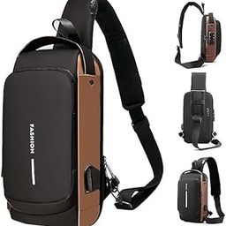 BRONZESHINE Bag Cross backpack Anti Theft Sling For Men & Women Waterproof Shoulder Body with lock USB Charging Port Cable for Travel | Hiking Gym Picnic Daily Use-image-87