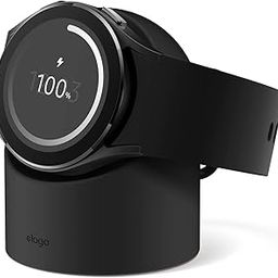 elago Watch Charger Stand Compatible with Samsung Galaxy Watch 4/4 Classic/3/Active Stand (40~46mm) [Charging Cable Not Included] (Black)-29