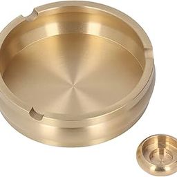 Ubervia Cigar Ashtray Portable Handmade Home Brass Ashtray for Office Desk Decoration-image-23