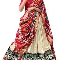 Women's Dolla Silk Lehenga Choli with Patola Print Foil Work Pull on Sleeveless Modern Style and Solid Pattern Blouse-picture-33