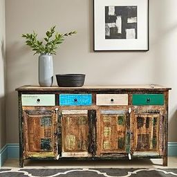 FURNWEAVE Handcrafted Solid Wood Sideboard Cabinet for Living Room, Office | Tv Unit Sideboard Table | Antique Wooden Furniture for Home, Reclaimed-image-100