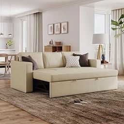 Wakefit Sofa Cum Bed | 3 Yrs Warranty | Sofa Cum Bed 3 Seater, Sofa Bed 6 X 4 Feet, Bed Cum Sofa, Foldable Sofa Cum Bed, Sofa Cum Bed for Living Room with 3 Cushions - Napper (Omega: Pearl)-picture-29