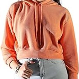 SHOWOFF Women's Solid Orange Hooded Sweatshirt-CHN-1102_Orange-image-2