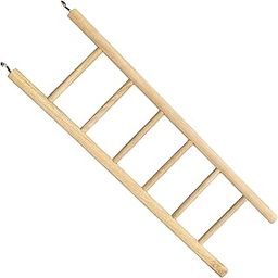 KSK Bird Ladder Toy Ladders Perches Toys Cage Accessories for Small and Medium Parrots Parakeets Cockatiels Lovebirds Sun Conures Caique Finches. (SIX Step, Natural Wood Colour)-image-26