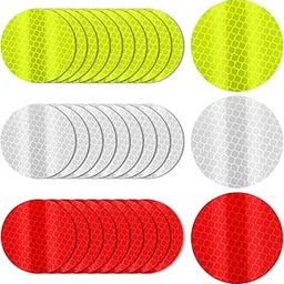 30 Pcs Warning Reflective Stickers Reflective Tape Safety Reflective Sticker Night Vision Waterproof Reflector Sticker Dot Reflective Tape Sticker for Vehicle, Cycling,-image-26