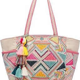 Kooky Boho Geometric Embellished Handloom Cotton Jacquard Tote Bag-23