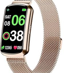 Health Fitness Tracker with 24/7 Heart Rate, Smart Watch with Blood Pressure and Blood Oxygen Monitor, Bulit-in 120+ Sport Mode, Sleep Tracking Waterproof Activity Tracker for Women Men (Pink Gold)-image-83