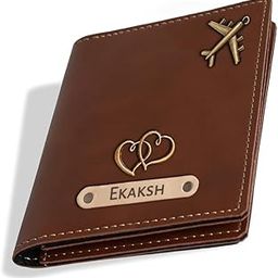 Customised Passport Cover Holder Personalised Name & Charm Leather Passport Cover Holder for Men & Women (Brown) Customised Passport Holder for Gift-picture-53