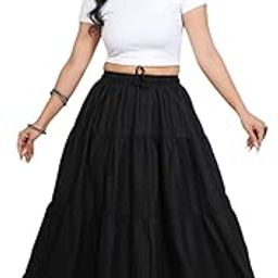Women's Rayon Flared Long Length Skirt-image-19