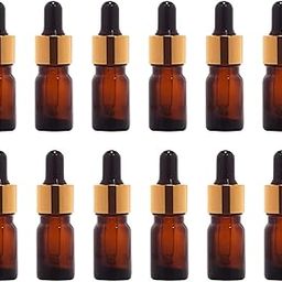 Hunky Dory 12pcs 5ml Amber Glass Dropper Bottle with Cap for Essential Oils, Fragrances, Perfumes,Serum Bottles,Essential Oil Bottles DIY Skin Care.-33