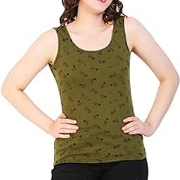DIAZ Women's Super Combed Cotton Fabric Slim Fit Printed Tank Top(Pack of 1)-image-4