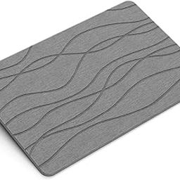 DREAVIO Bath Stone Mat - Non-Slip Diatomaceous Earth, Super Absorbent Quick Dry for Shower Floor, Bathroom Tub, Kitchen Dish Drying (60 x 40 CM, Grey)-picture-15