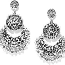 Fashion Jewellery Afghani Tribal Oxidised Dangler Earrings for Girls and Women-image-28