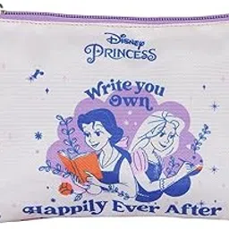 novex Disney Princess Printed Pouch Bag for Girls & Boys | Stationery Organizer Bag for School, Collage, Office & Toiletries | White Washable Pouch - 22 CM | Cute Zipper Case-picture-20