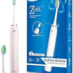 Vernam Zoral X Sonic Clean Rechargeable Electric Toothbrush | Soft Dupont Bristles | Sonic Vibrations | Unisex Adults | 2 Brush Heads | 6 Operational Modes | IPX7 Waterproof | Ergonomic Design (Pink)-image-9
