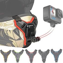 Action Pro Helmet Chin Mount Strap with J Hook Compatible with All Smartphones and GoPro 13 12 11 10 9 8 7 5 4 | SJCAM | DJI Osmo | Insta 360 X4 X3 X2 & Other Action Cameras [Made in India] (Red)-64