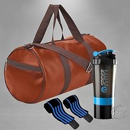 TRUE INDIAN Gym Shaker With Gym Bag & Wrist Band For Men Workout Fitness Kit For Gym Protein Shaker Bottle 100% Leak Proof 500ML Wrist Supporter Duffle Bag (BPA Ball Free) (BLACK + BLUE)-image-67
