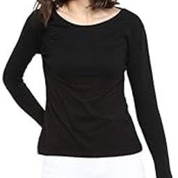 Women's Long Sleeve Boat Neck Top, Black, Casual Knit Pullover-picture-14
