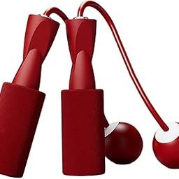SECRET DESIRE Creations Cordless Jumping Rope Gym Exercise Fitness Weighted Jump Rope for Kids Ball Dia.3.2cm Red-image-19