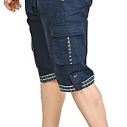 Smart Trading Men's Cargo Shorts,Drawstring Waist, Plaid Trim, Knee Length, Three Quart/Three Fourth Capri-image-47