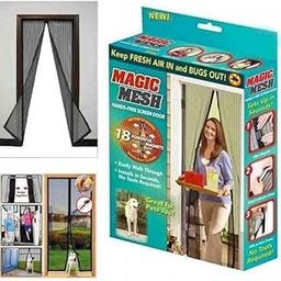Vinsufy Mosquito Net for Door Fiberglass Magnetic Curtain Auto Closing Insect Screen for All Door Types with Self Adhesive Hook Tape (200X100cms, Black)-image-72