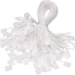 Pack of 1000-7 Inch Nylon Hang Tag String for Clothes Gift Bags Price Tags Shoes Snap Lock Pin Loop Fastener Hook Ties Tag Rope for Belts Pocket Squares Luggage Garments Label Attachment (White)-23